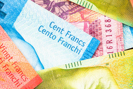 CHF Currency Amidst Swiss Inflation Challengesの写真素材