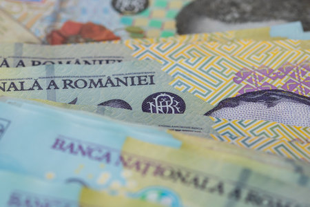RON Leu Money European Currencyの写真素材