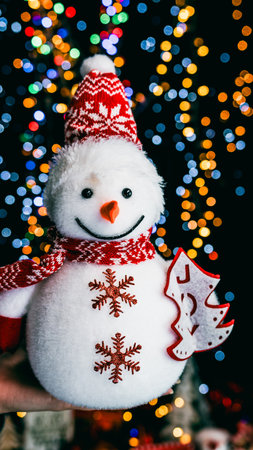 Christmas decorations. Colorful Christmas lights backgroundの写真素材
