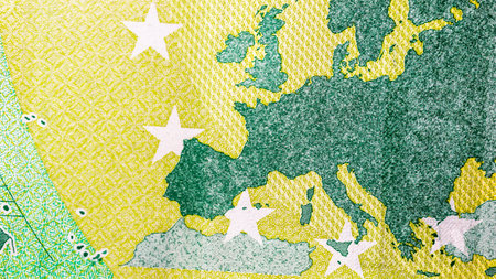 EURO currency. Europe inflation, EUR money. European Union currencyの写真素材