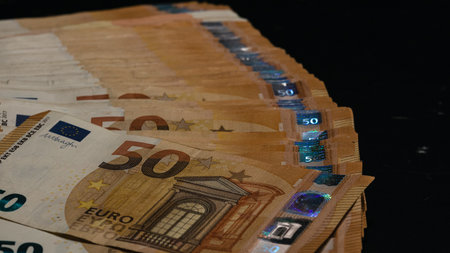 EURO currency. Europe inflation, EUR money. European Union currencyの写真素材