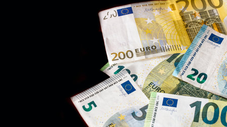 EURO currency. Europe inflation, EUR money. European Union currencyの写真素材