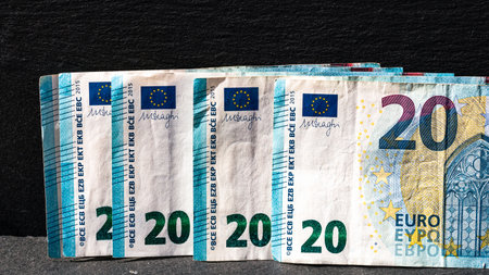 EURO currency. Europe inflation, EUR money. European Union currencyの写真素材
