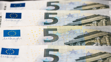 EURO currency. Europe inflation, EUR money. European Union currencyの写真素材