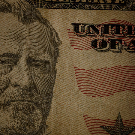 Macro shot of USD currency. USD inflation, US money