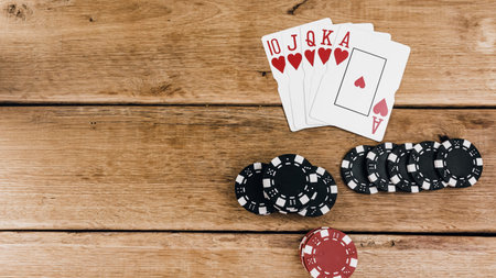 Stack of poker chips for high-stakes casino games