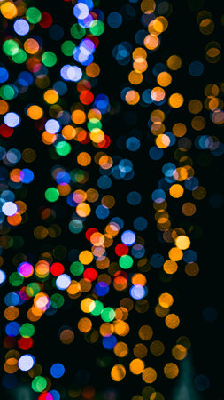 Christmas decorations. Colorful Christmas lights backgroundの写真素材