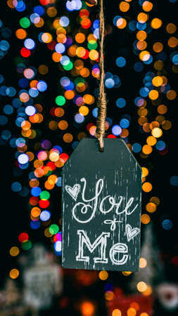 Christmas decorations. Colorful Christmas lights backgroundの写真素材