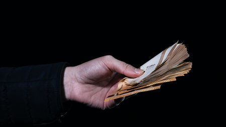 EURO currency. Europe inflation, EUR money. European Union currencyの写真素材