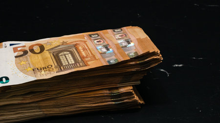 EURO currency. Europe inflation, EUR money. European Union currencyの写真素材