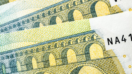 EURO currency. Europe inflation, EUR money. European Union currencyの写真素材