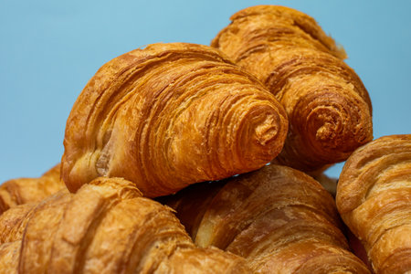 Delicious, fresh croissants. French breakfast conceptの写真素材