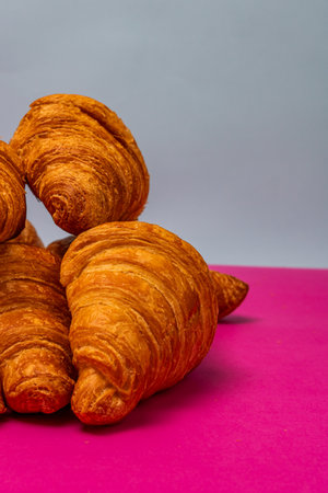 Delicious, fresh croissants. French breakfast conceptの写真素材