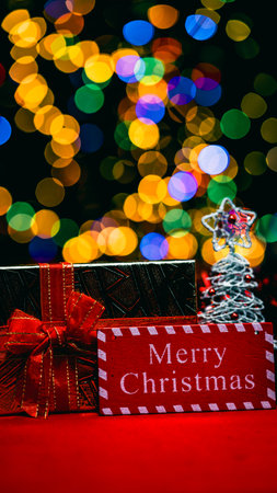 Christmas decorations. Colorful Christmas lights backgroundの写真素材