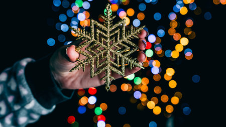Christmas decorations. Colorful Christmas lights background