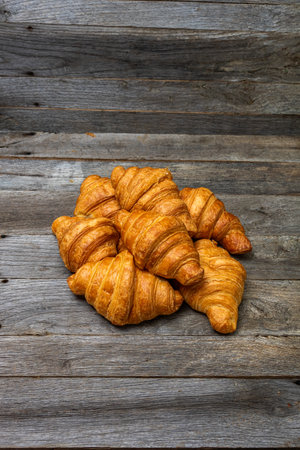 Delicious, fresh croissants. French breakfast conceptの写真素材