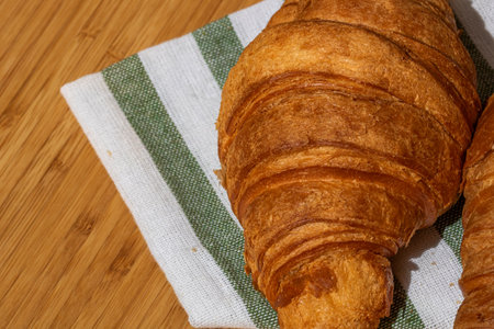 Delicious, fresh croissants. French breakfast conceptの写真素材