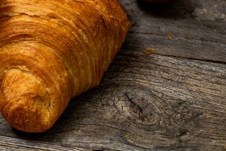 Delicious, fresh croissants. French breakfast conceptの写真素材