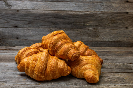 Delicious, fresh croissants. French breakfast conceptの写真素材