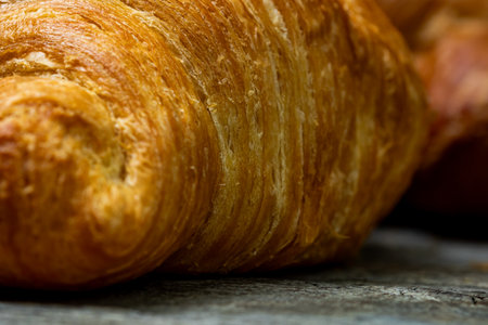 Delicious, fresh croissants. French breakfast conceptの写真素材