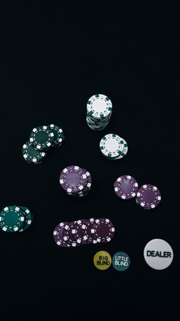 Stack of poker chips for high-stakes casino gamesの写真素材