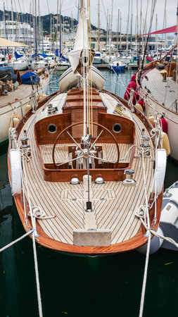Luxury yacht in Cannes Marina, French Rivieraの写真素材