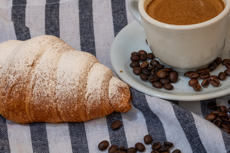 Delicious, fresh croissants. French breakfast conceptの写真素材
