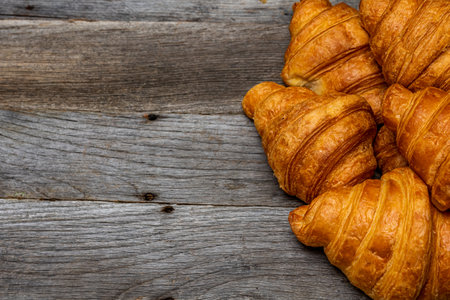Delicious, fresh croissants. French breakfast conceptの写真素材