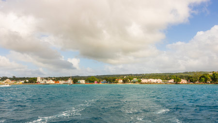 Barbados Island's Sandy Paradise Beach, Caribbean Islandの写真素材