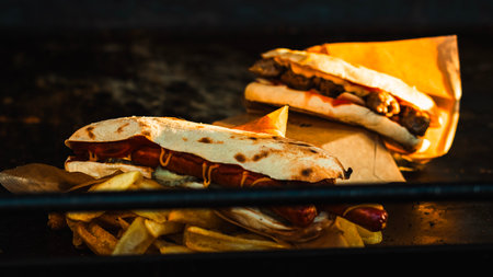 Traditional food at Bucharest Christmas Marketの写真素材