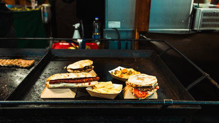 Traditional food at Bucharest Christmas Marketの写真素材