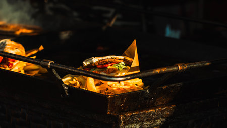 Traditional food at Bucharest Christmas Marketの写真素材