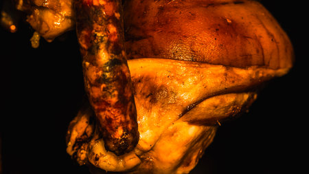 Traditional food at Bucharest Christmas Marketの写真素材