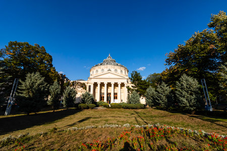 Bucharest Romanian Athenaeum or Ateneul Roman Bucurestiの写真素材