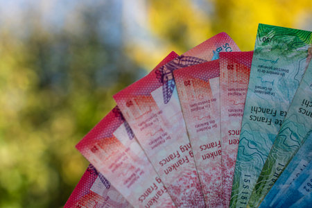 Swiss franc Currency Banknote. CHF Money Currency