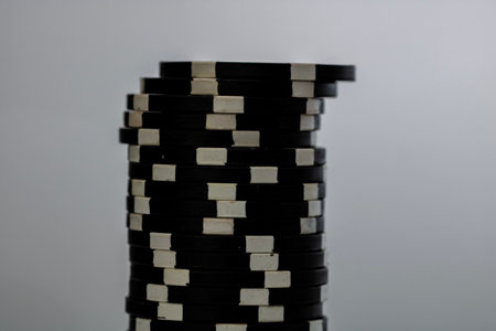 Casino chips and cards on the table. Poker gambling conceptの写真素材