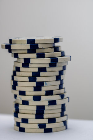 Casino chips on the table.の写真素材