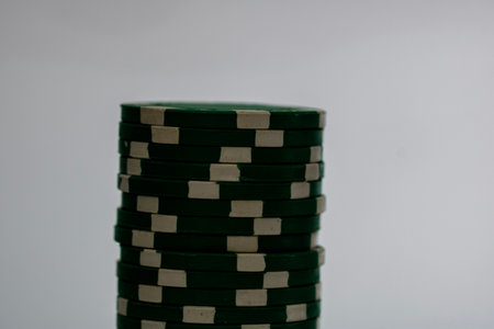 Casino chips and cards on the table. Poker gambling conceptの写真素材