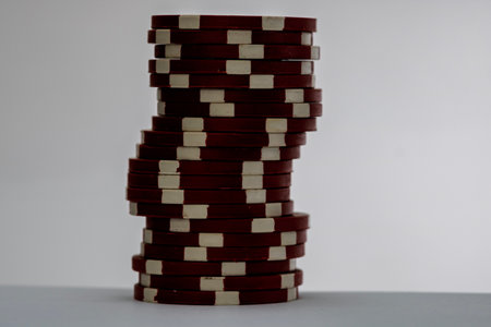 Casino chips and cards on the table. Poker gambling conceptの写真素材