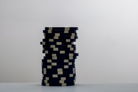 Casino chips on the table.の写真素材