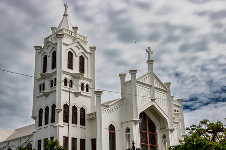 Famous panoramic streets and buildings view. South Florida Keys, United states of Americaの写真素材