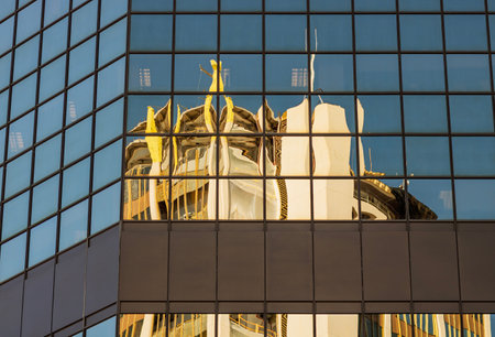 Downtown financial district. US city skyline and skyscrapersの写真素材