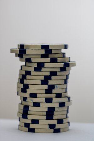 Casino chips on the table.の写真素材
