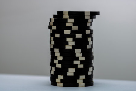 Casino chips and cards on the table. Poker gambling conceptの写真素材