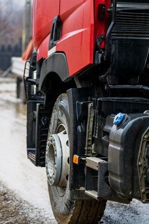 Dumper truck or tipper truck at construction site. Road service build a new streetの写真素材