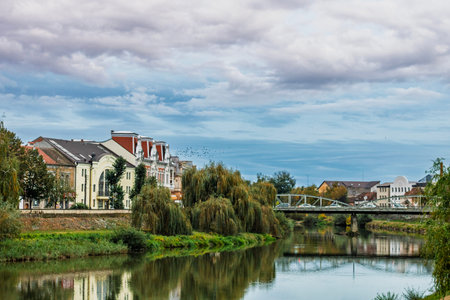 Old buildings in downtown city of Lugoj, Romaniaの写真素材