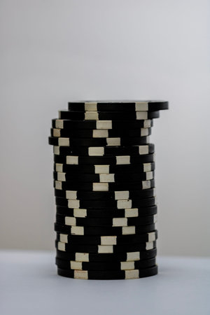 Casino chips and cards on the table. Poker gambling concept