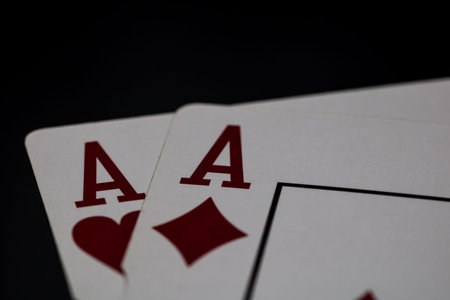 Winning poker hands with playing cards on a dark background for casino and entertainment themes