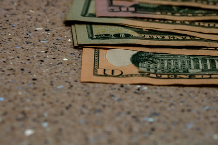 American Dollar banknotes representing economy and inflation in the United States. US dollar...