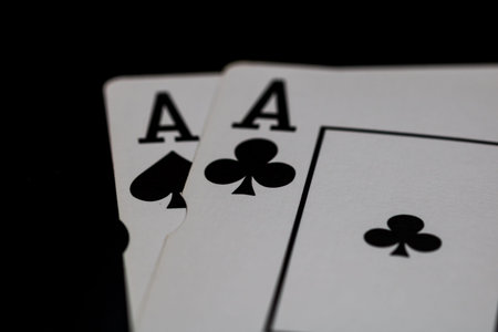 Winning poker hands with playing cards on a dark background for casino and entertainment themes